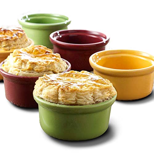 Jean-Patrique Set of 6 Classic Culinaria Individual Pot Pie Casserole Dishes