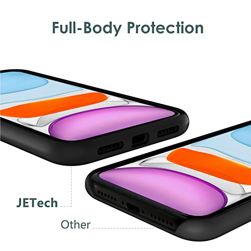 JETech Funda de Silicona Compatible iPhone 11 (2019) 6,1", Sedoso-Tacto Suave, Cubierta a Prueba de Golpes con Forro de Microfibra, Negro