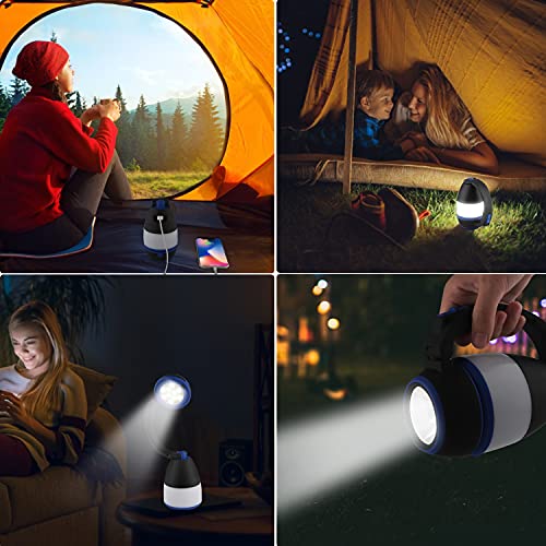 JNUYISW Lámpara Camping LED, Linterna de Camping 1500 mAh Recargable Multifunción Farol de Camping Impermeable Portátil Luz para Pesca, Excursión, Jardín, Patio, 3 Modos…