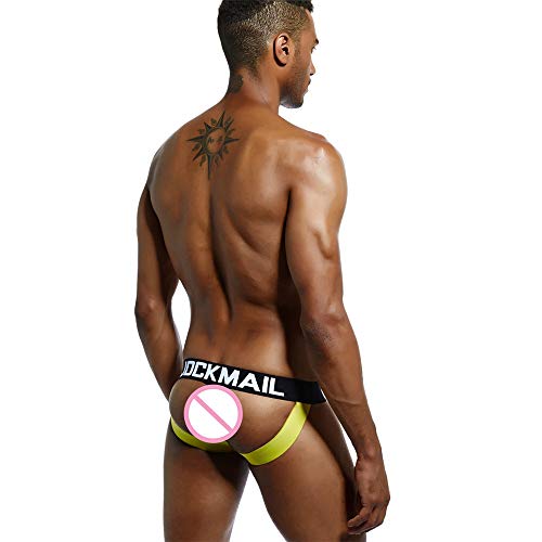 JOCKMAIL Ropa Interior para Hombre Sexy suspensorio Tangas para Hombre Slip Transpirable para Hombre (M, Negro)