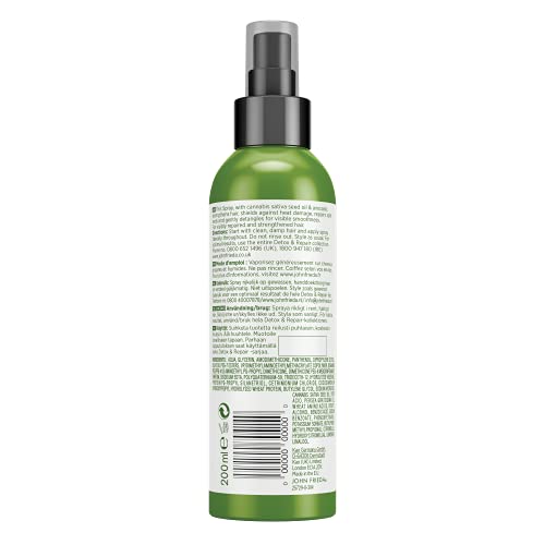 John Frieda Spray Detox, Protector de Calor, Pelo Dañado y Seco, Reparador, Verde, 250 ml