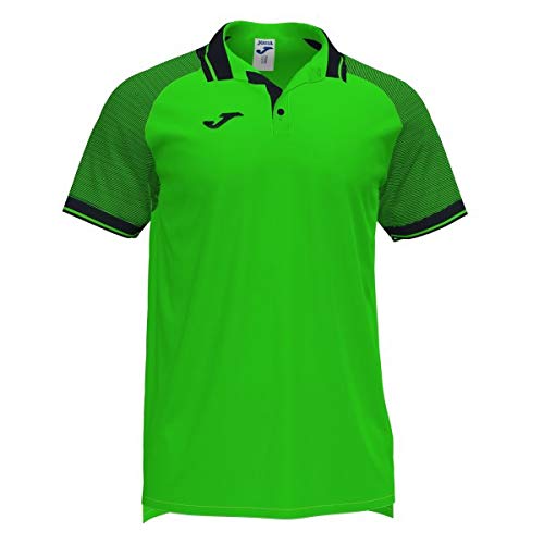 Joma Essential II Polos Caballero, Hombre, Verde flúor Negro, L