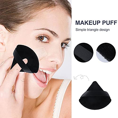 JOOTUEPO 12 soplos de polvo puro esponja suave triángulo herramienta de maquillaje con correa para contornear debajo de los ojos y las esquinas