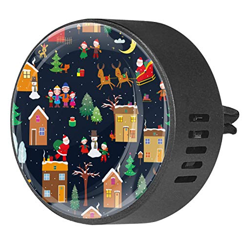 Josid 2 piezas de Navidad Papá Noel con diseño de casa de reno para coche, ambientador de aromaterapia, difusor de ventilación de coche, clip de regalo decoraciones de 40 mm