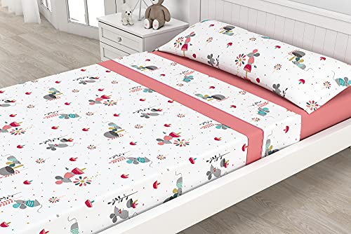 Juego de Sábanas Infantiles Algodón/Poliéster Victorio & Lucchino - Modelo Ratoncitos (Cama 90 cm)