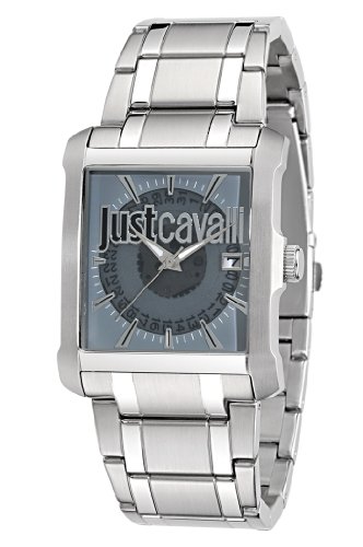 Just Cavalli R7253119002 - Reloj analógico de Cuarzo para Hombre con Correa de Acero Inoxidable, Color Plateado