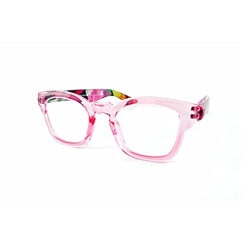 K-EYES - Gafas de lectura con diseño de mariposa y ojo de gato para mujer K22 rosa rosa y transparente +1.00