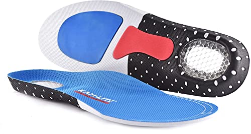 KAM-LITE Plantillas Gel Hombre Mujer Plantilla Memory Foam EVA Plantillas Ortopédicas Transpirable Suave Plantillas de Deportivas Trabajo para Pies Planos Fascitis Plantar