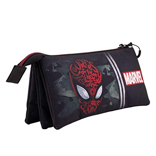 KARACTERMANIA Spiderman Spidey-Estuche Portatodo Triple HS, Negro