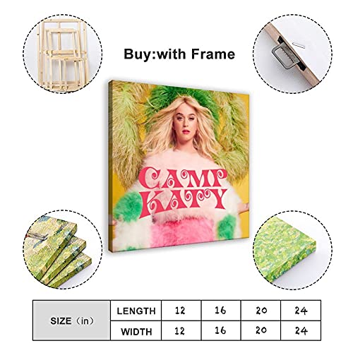 Katy Perry - Póster de lona con diseño de Katy para sala de estar, dormitorio, marco de decoración de 60 x 60 cm