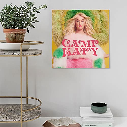 Katy Perry - Póster de lona con diseño de Katy para sala de estar, dormitorio, marco de decoración de 60 x 60 cm