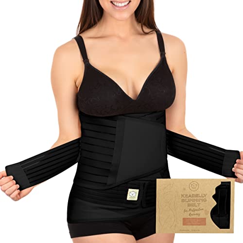 KeaBabies Envoltura De Recuperación De Apoyo del Vientre Posparto 3 en 1 - Banda De Vientre para Posnatal, Embarazo, Maternidad - Fajas para Mujeres Body Shaper (Midnight Black, One Size)