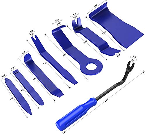 KEKECHAORAN Kit de Herramientas Desmontaje Coche, 8PCS Herramienta de Desmontar del Panel Frontal del Coche para Desmontar el Audio del Coche y Quitar la Tapicería del Vehículo (blue8PCS)