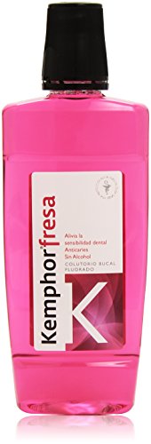 Kemphor - Fresa - Colutorio bucal fluorado - 500 ml - [paquete de 4]