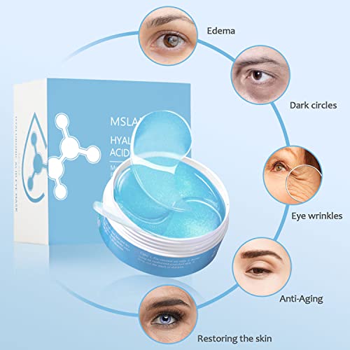 KERMEO Máscara para los ojos,Ojos Parches,Eye Pad,Máscara para ojos de colágeno,para las Arrugas,Reduce las bolsas bajo los ojo,Anti edad para ojeras,patas de gallo e hinchazón,Hidratante,60Pcs