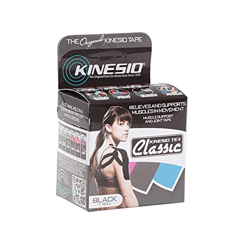 Kinesio Tape Classic Einzelrolle - Botiquín de Primeros Auxilios para Barcos, Color Negro, Talla 5 x 400 cm