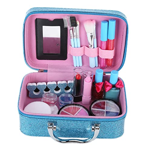 Kit de maquillaje para niños WANZSC, lápiz labial, esmalte de uñas, sombra de ojos, herramientas de maquillaje, juego de maquillaje real para niñas, juego de belleza cosmética, juguete de maquillaje p