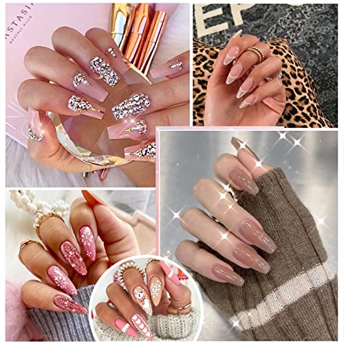 Kit de Uñas de Gel Completo, 8 * 15ml de Uñas Gel, Kit Gel de Extensión de Uñas, Gel Constructor Uñas Kit Con Diamantes de Imitación de Mariposa y Decoración de Uñas Doradas, Regalo de Novia & Mamá