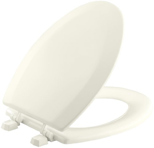 KOHLER K-4712-T-33 Triko Elongated Molded-Wood Toilet Seat with Color-Matched Hinges, Mexican Sand