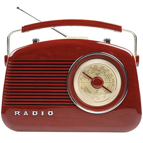 Konig HAV-TR710BR - Radio Am/FM (Estilo Retro, 1.5 W RMS), Color marrón