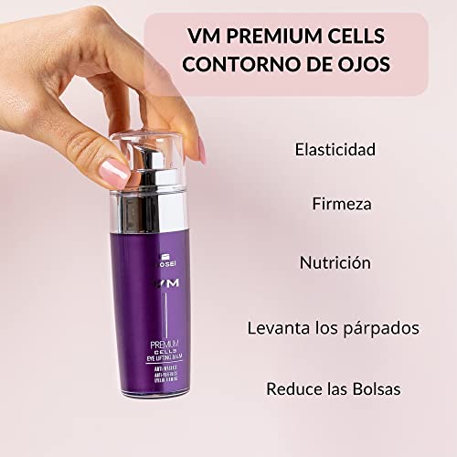 Kosei - VM Premium Cells - Contorno de Ojos - 30 ml - Tratamiento para Arrugas y Bolsas en los Ojos - Efecto Reafirmante - Mejora la Elasticidad - Mejora las Patas de Gallo - Sin Colorantes - Vegano