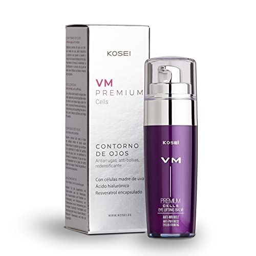Kosei - VM Premium Cells - Contorno de Ojos - 30 ml - Tratamiento para Arrugas y Bolsas en los Ojos - Efecto Reafirmante - Mejora la Elasticidad - Mejora las Patas de Gallo - Sin Colorantes - Vegano