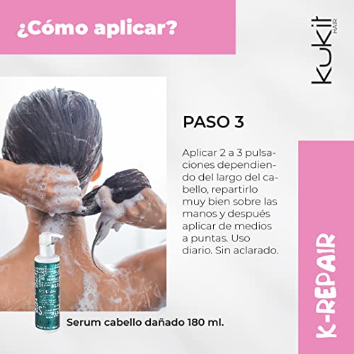 Kukit Hair - K-Repair | Tratamiento Fortificante para Cabellos Castigados | Tratamiento Capilar Sin Aclarado | Repara y Nutre Intensamente | 180 ml