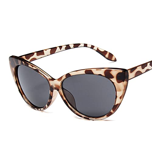 KUNIUO Gafas De Sol De Ojo De Gato para Mujer, Montura Negra, Gafas De Sol De Diseñador para Mujer, Gafas De Sol Sexis Vintage para Mujer, Gafas Uv400-C4 LeopardBlack