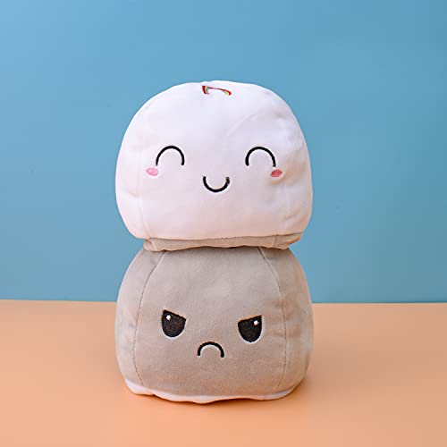 KUNSTIFY Nube de peluche reversible Mochi para niñas, mujeres, niños y bebés, regalo para novia, nube, gris/blanco