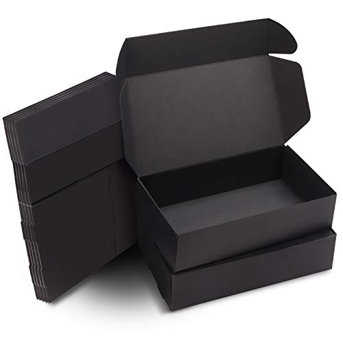Kurtzy Cajas de Cartón Kraft Negras (Pack de 20) – Medidas de las Cajas 19 x 11 x 4,5 cm - Caja Kraft Fácil Ensamblado Cuadrada Presentación - Cajitas para Regalos, Fiestas, Cumpleaños, Bodas