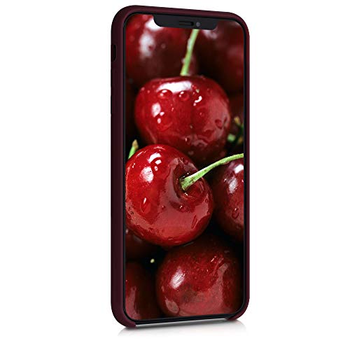 kwmobile Carcasa Compatible con Apple iPhone XS MAX - Funda de Silicona para móvil - Cover Trasero en Rojo Vino