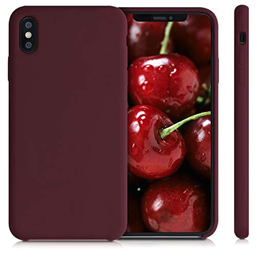 kwmobile Carcasa Compatible con Apple iPhone XS MAX - Funda de Silicona para móvil - Cover Trasero en Rojo Vino