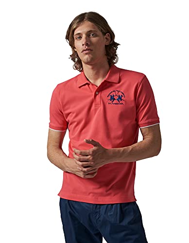 La Martina - Polo Hombre Manga Corta, Corte Regular, Coral Calipso, Man, L