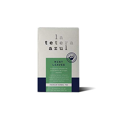 LA TETERA AZUL Té De Menta. Infusión 100% De Hojas De Menta Piperita. 20 Bolsitas De 1.5 Gramos.