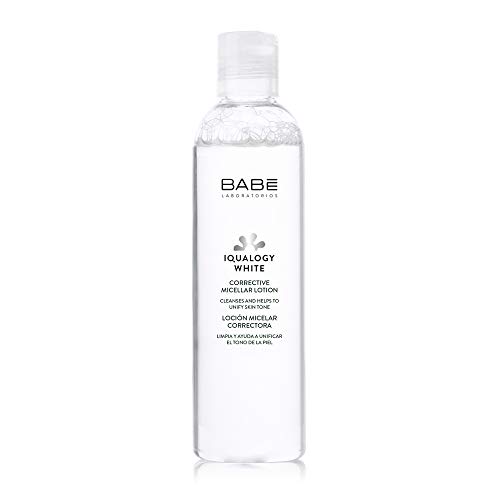 Laboratorios Babé - Iqualogy White Loción Micelar Correctora 250 ml, 3 en 1, Desmaquillante, Limpieza e Higiene Facial, Unificador del Tono, Iluminador Facial, Hidratante, Calmante