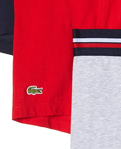 Lacoste 5H3386 Bóxer, Marine/Argent Chine-Rouge, XL (Pack de 3) para Hombre