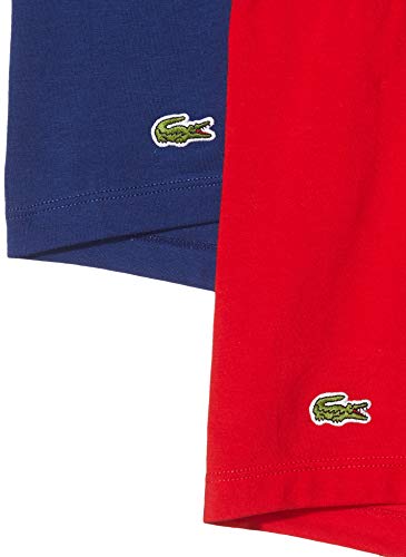 Lacoste 5H3389 Boxer Corto para Hombre, Marine/Rouge-Methylene, M (Pack de 3)