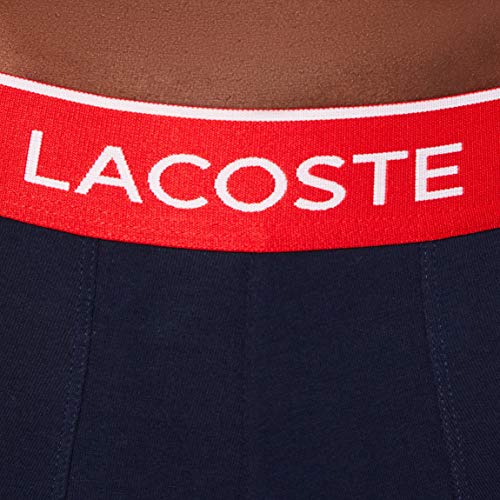 Lacoste 5H3401 Boxer Corto para Hombre, Marine/Vert-Rouge-Marine, L (Pack de 3)