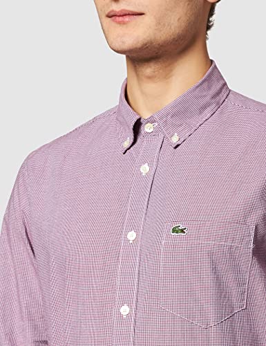 Lacoste CH2564 Camisa Informal de Manga Larga, Scille/Rouge, M para Hombre