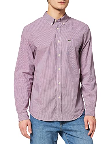 Lacoste CH2564 Camisa Informal de Manga Larga, Scille/Rouge, M para Hombre