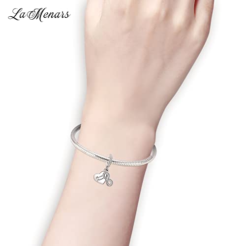 LaMenars Love Charm para pulseras Pandora 925 Silver colgante abalorios para mujeres collares regalo para el cumpleaños del día de la madre (C-Por siempre amigos)