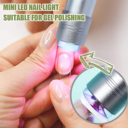 Lámpara de prensa ultravioleta portátil de mano para arte de uñas, secador de uñas, lámpara UV con lámpara de curado con sello de gelatina (Silver)