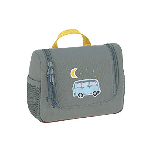 LÄSSIG Adventure Bolsa de aseo para niños con etiqueta para el nombre, 20 cm, 1,6 L, Bus verde