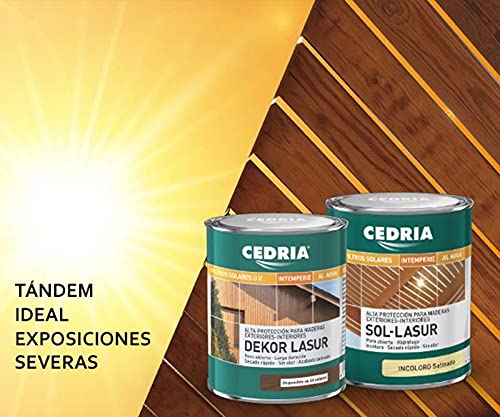 Lasur protector madera exterior al agua Cedria Dekor Lasur 4 litros GRIS AZULADO