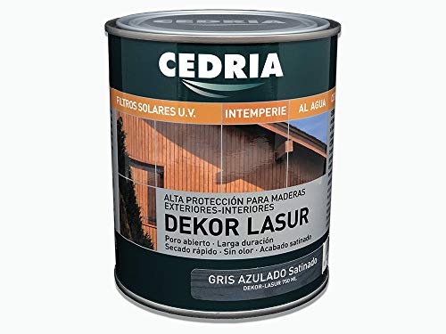 Lasur protector madera exterior al agua Cedria Dekor Lasur 4 litros GRIS AZULADO