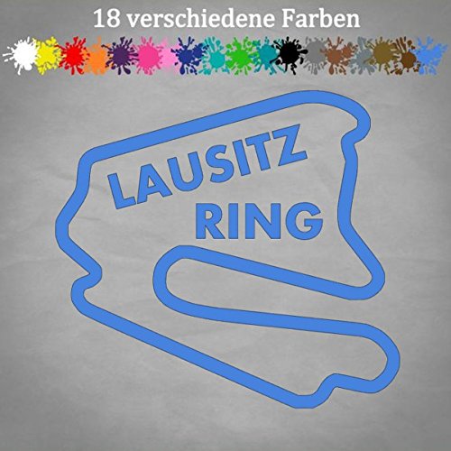 LausitZRING - Pegatinas (12 x 11 cm, diseño de circuito de carreras 1 F1 Grand Prix 18 GTI, en 18 colores)