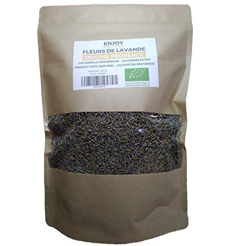 Lavanda Seca Natural Biológico, Flores Secas 100% Provenza, ideal para Bolsas Lavanda, Matrimonio, Baño, Pot Pourri, Decoracion, Tratamiento Antipolillas