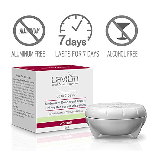 LAVILIN Crema desodorante para las axilas - 7 días - Libre de alcohol, parabeno y aluminio