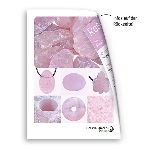 Lebensquelle Plus - Piedras de cuarzo rosa en bruto 100 % naturales, 300 g