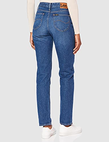 Lee Mom Straight Jeans, Azul (Worn LAX PP), 25W / 31L para Mujer